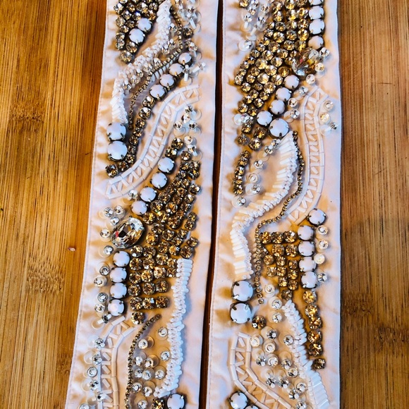 Prada white cotton blouse crystal cuffs - Picture 5 of 9